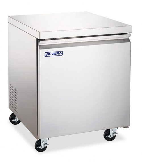 Omcan USA 59053 6.3 Cu. Ft. Stainless Steel 2-Section Aurora Under Counter Freezer - 115 Volts