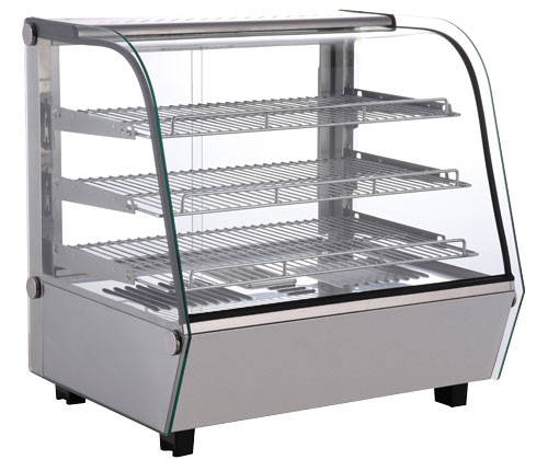 Omcan USA 47454 4.24 Cu. Ft. Curved Glass Countertop Full Service Heated Display Case - 115 Volts