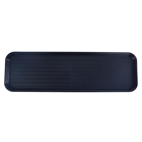 Omcan USA 81101 30" W x 9" D x 0.75" H Black ABS Plastic Rectangular Food and Produce Display or Merchandising Tray