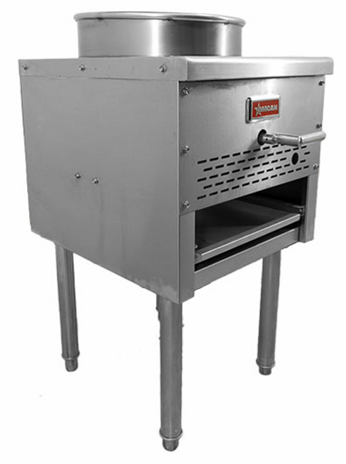 Omcan USA 47351 1 Burner Stainless Steel Natural Gas Wok Range - 95,000 BTU