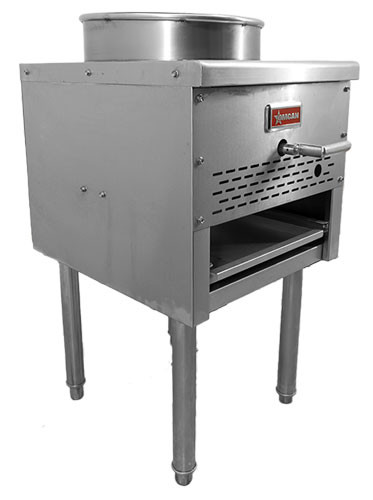 Omcan USA 47351 1 Burner Stainless Steel Natural Gas Wok Range - 95,000 BTU