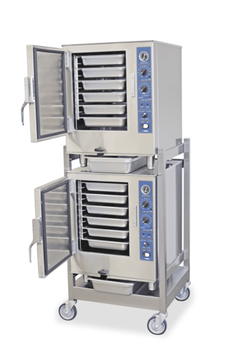 Sterling Manufacturing SP480-12-3 AF DBL 26.5" W Stainless Steel Electric Boilerless Convection Steamer - 480 Volts