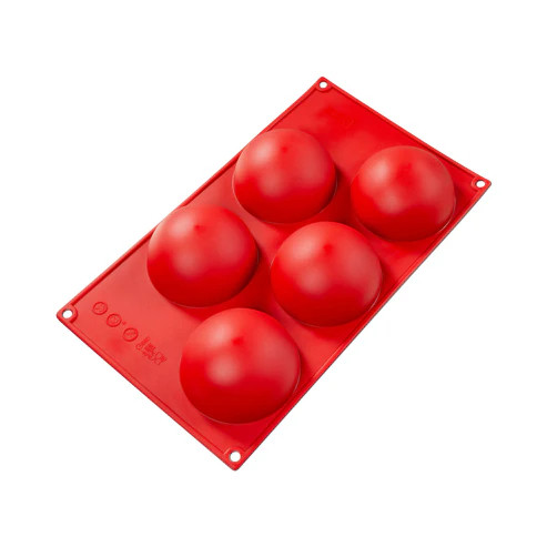 Fat Daddio's SMF-001 1.52 Oz. Silicone 5-Compartment Hemisphere Baking Molds