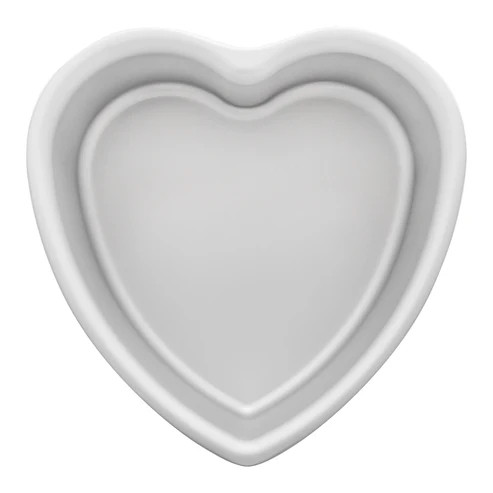 Fat Daddio's PHT-83 8" W x 3" D Anodized Aluminum Heart Shape Pan