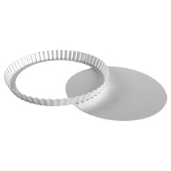 Fat Daddio's PFT-11 11" W x 0.98" D Anodized Aluminum Removable Bottom Fat Daddio's - Fluted Tart Pan