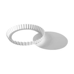 Fat Daddio's PFT-8 8" W x 0.98" D Anodized Aluminum Removable Bottom Fat Daddio's - Fluted Tart Pan