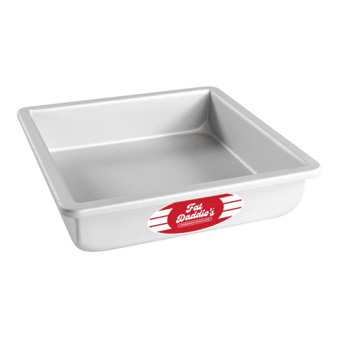 Fat Daddio's PSQ-882 70.93 Oz. Aluminum 14 Gauge Square Solid Bottom Cake Pans