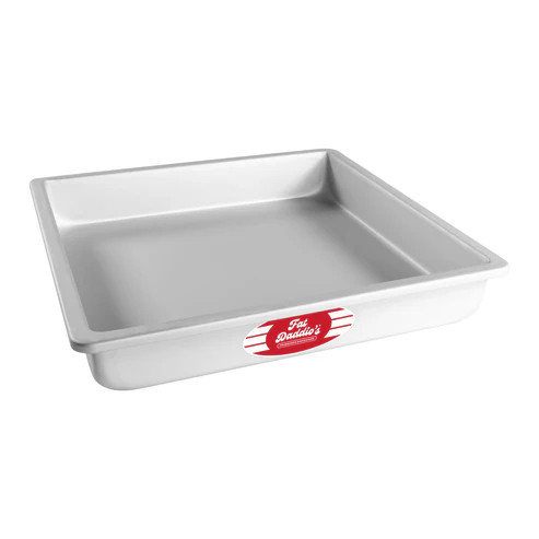 Fat Daddio's PSQ-12122 159.58 Oz. Aluminum 14 Gauge Square Solid Bottom Cake Pans