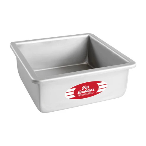 Fat Daddio's PSQ-773 81.45 Oz. Aluminum 14 Gauge Square Solid Bottom Cake Pans