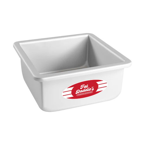Fat Daddio's PSQ-663 59.84 Oz. Aluminum 14 Gauge Square Solid Bottom Cake Pans