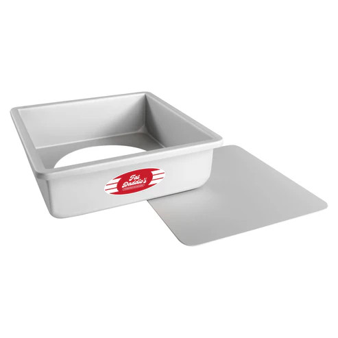 Fat Daddio's PSQCC-993 134.4 Oz. Aluminum Square 14 Gauge Removable Bottom Cake Pan