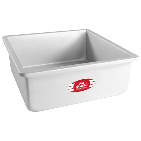 Fat Daddio's PSQ-12124 319.17 Oz. Aluminum 14 Gauge Square Solid Bottom Cake Pans