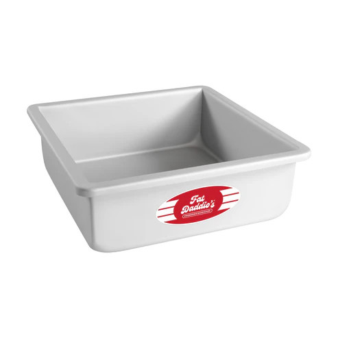 Fat Daddio's PSQ-883 106.39 Oz. Aluminum 14 Gauge Square Solid Bottom Cake Pans