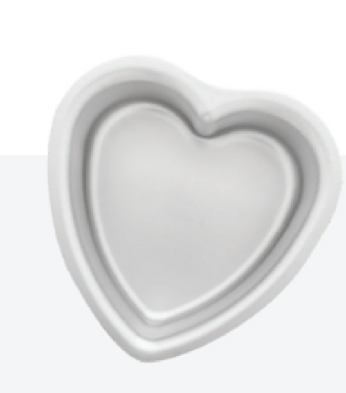 Fat Daddio's PHT-63 6" W x 3" D Anodized Aluminum Heart Shape Pan