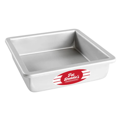 Fat Daddio's PSQ-772 54.3 Oz. Aluminum 14 Gauge Square Solid Bottom Cake Pans