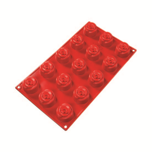 Fat Daddio's SMF-074 1.01 Oz. Silicone 15-Compartment Rose Baking Molds