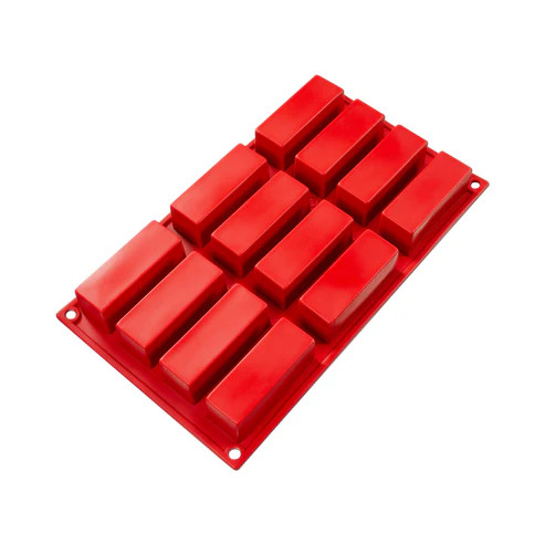 Fat Daddio's SMF-026 2.7 Oz. Silicone 12-Compartment Cake Baking Molds - 6/Case