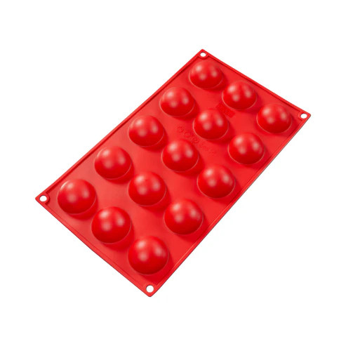 Fat Daddio's SMF-005 0.74 Oz. Silicone 15-Compartment Hemisphere Baking Molds