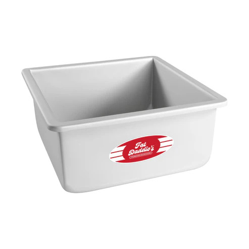 Fat Daddio's PSQ-884 141.85 Oz. Aluminum 14 Gauge Square Solid Bottom Cake Pans
