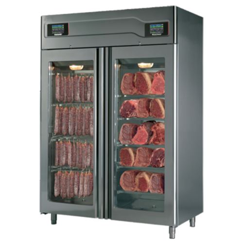 Omcan USA 44989 440.92 Lbs. Stainless Steel Free-Standing Stagionello Maturmeat Meat Curing Cabinet - 220 Volts 3700 Watts