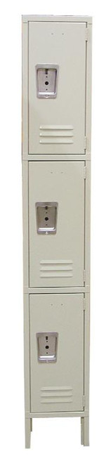 Omcan USA 13128 12"W x 18"D x 78"H Painted Steel Three Tier Locker