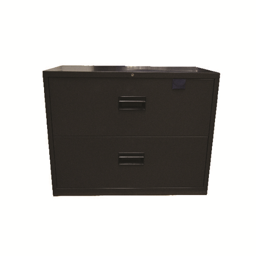 Omcan USA 13075 36" Charcoal Black Two Drawers Lateral Filing Cabinet