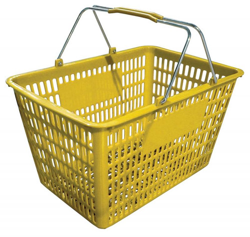 Omcan USA 13027 50 Lbs. Yellow Shopping Hand Basket
