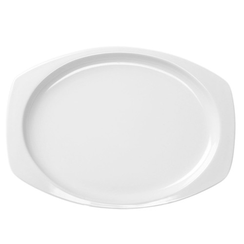 Thunder Group NS209W 9.5" W x 6.75" D NuStone White Melamine Rectangular Platter