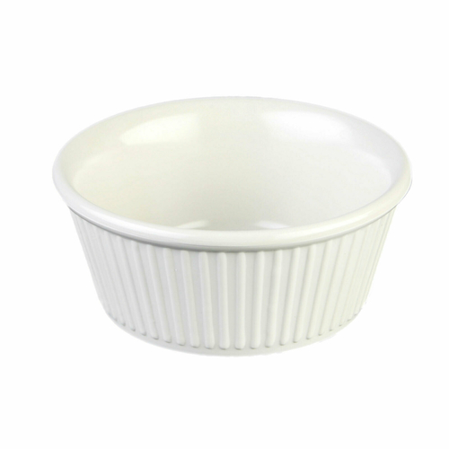 Thunder Group ML533B1 3.5 Oz. Bone Melamine Round Fluted Ramekin
