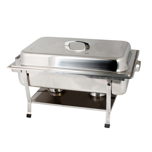 Thunder Group SLRCF002 8 Qt. Stainless Steel Welded Frame Full Size Rectangular Chafer