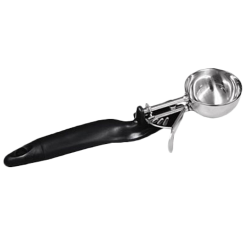 Thunder Group SLDS030L 1 Oz. Black Stainless Steel Ergonomic Handle #30 Lever Disher