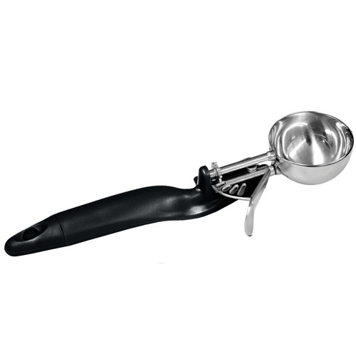 Thunder Group SLDS030L 1 Oz. Black Stainless Steel Ergonomic Handle #30 Lever Disher