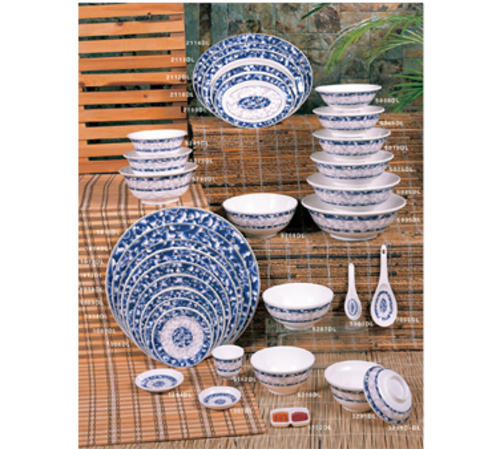 Thunder Group 5207DL 39 Oz. Melamine Blue Dragon Round Rice Bowl