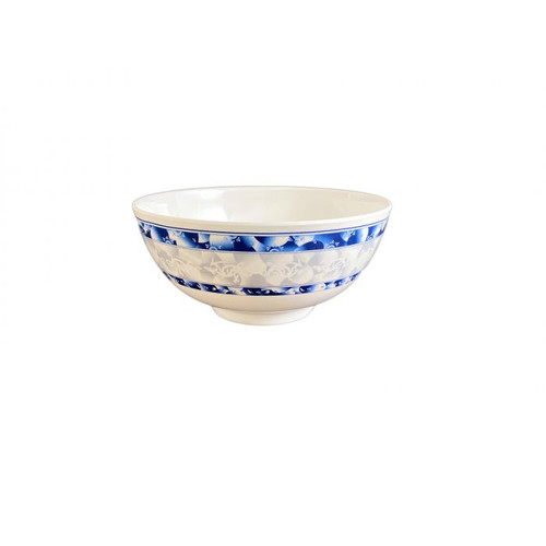 Thunder Group 5207DL 39 Oz. Melamine Blue Dragon Round Rice Bowl