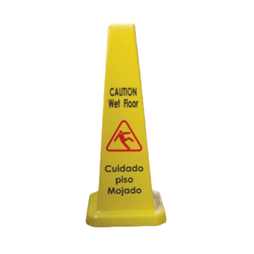 Thunder Group PLWFC027 27" Tall Yellow Plastic Cone Shape Safety Floor Sign