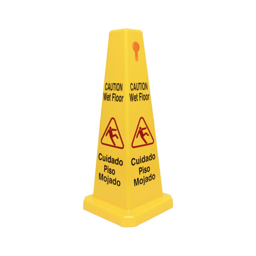 Thunder Group PLWFC027 27" Tall Yellow Plastic Cone Shape Safety Floor Sign