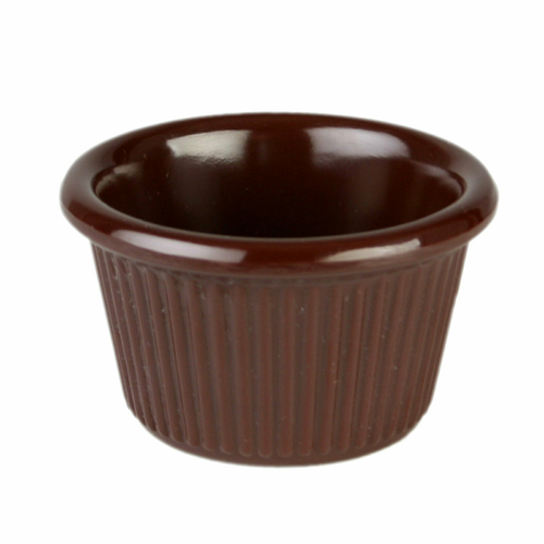 Thunder Group ML507C1 1.5 Oz. Chocolate Melamine Round Fluted Ramekin