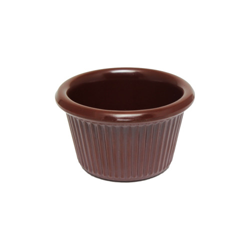 Thunder Group ML507C1 1.5 Oz. Chocolate Melamine Round Fluted Ramekin