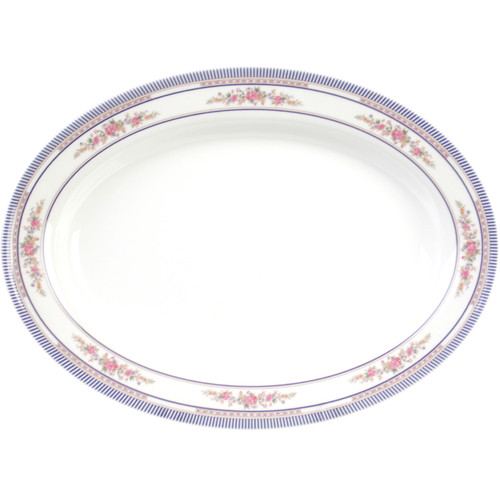 Thunder Group 2109AR 7 Oz. Melamine Rose Oval Deep Platter