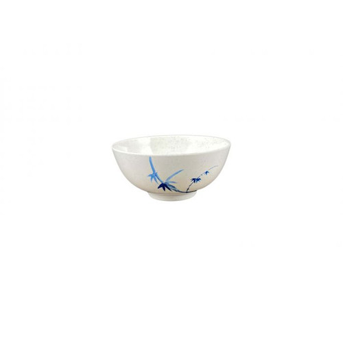 Thunder Group 5207BB 39 Oz. Melamine Blue Bamboo Round Rice Bowl