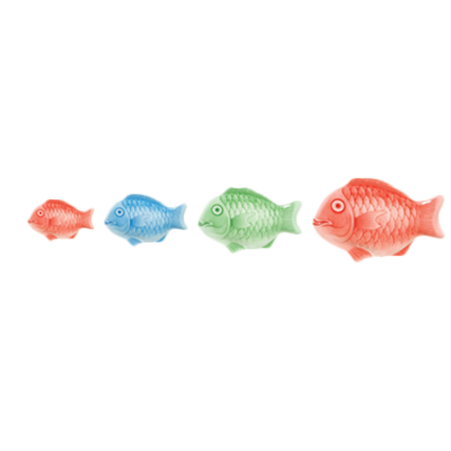 Thunder Group 1600CFR 16" Red Melamine Festive Fish Shaped Fish Platter