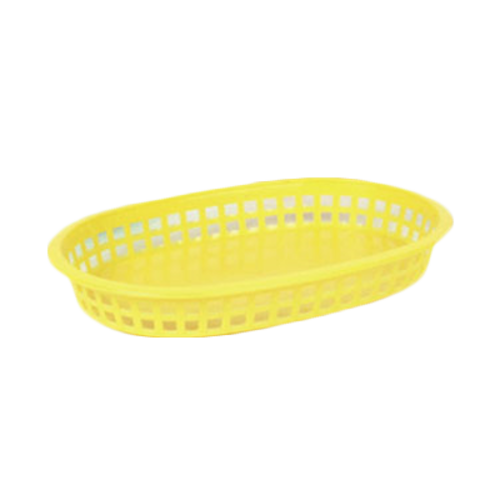 Thunder Group PLBK1034Y 10.75" Dia. Yellow Polypropylene Oblong Fast Food Basket