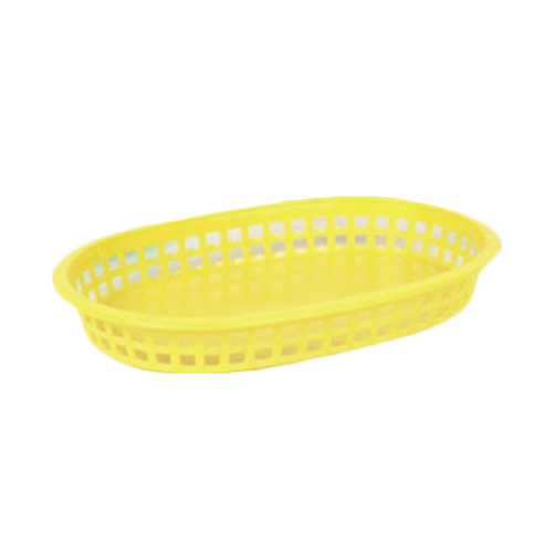 Thunder Group PLBK1034Y 10.75" Dia. Yellow Polypropylene Oblong Fast Food Basket