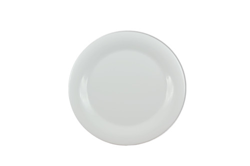 Thunder Group CR110W 10.5" Dia. White Melamine Round Narrow Rim Plate