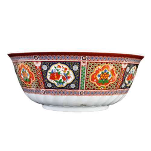 Thunder Group 5307TP 32 Oz. Melamine Peacock Swirl Bowl