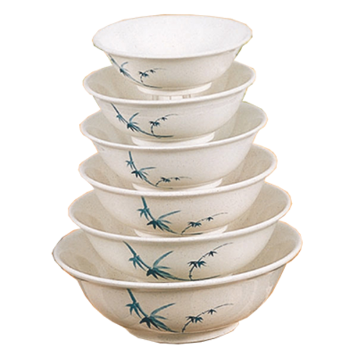 Thunder Group 5095BB 96 Oz. Melamine Blue Bamboo Round Rimless Bowl