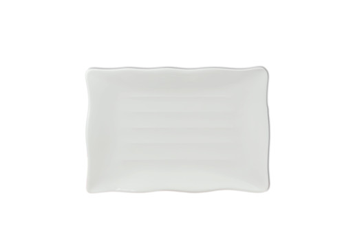 Thunder Group 24140WT 13.5" x 9.13" White Rectangular Melamine Classic Plate