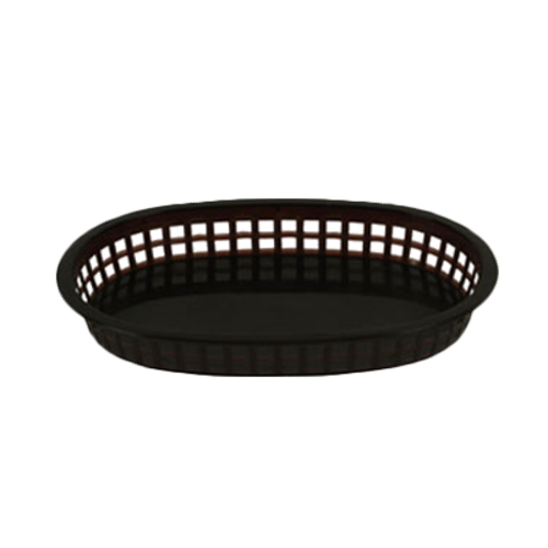 Thunder Group PLBK1034K 10.75" Dia. Black Polypropylene Oblong Fast Food Basket