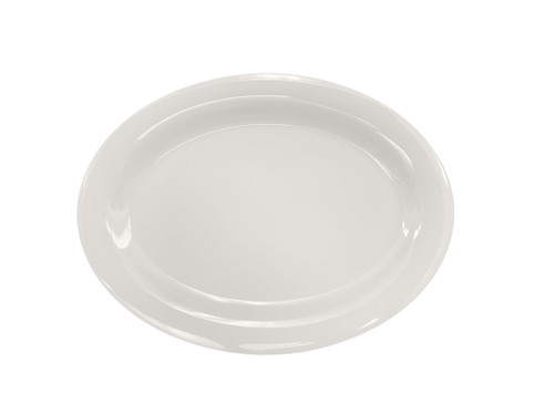 Thunder Group CR212V 12" W x 9" D Ivory Melamine Oval Platter