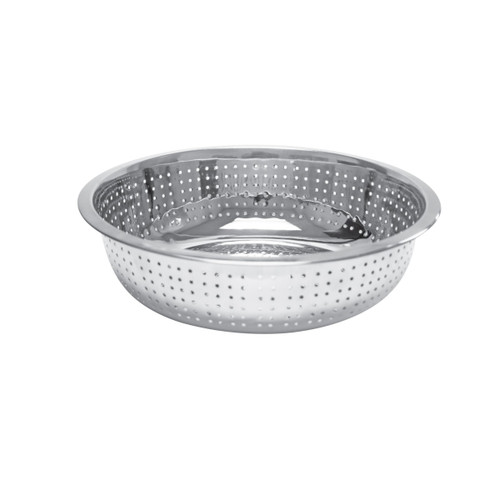 Thunder Group SLCIL13L 13" Dia. Stainless Steel Round Perforated 4.5mm Holes Rimmed Chinese Colander